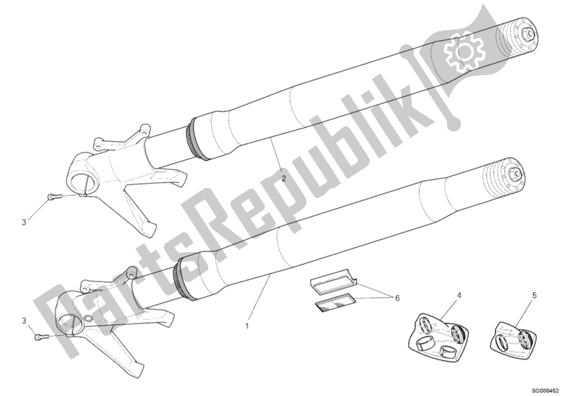 Wszystkie części do Przedni Widelec Ducati Streetfighter S USA 1100 2011